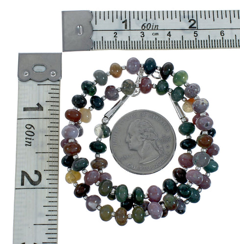 Multicolor Jasper Sterling Silver Navajo Bead Necklace X10116